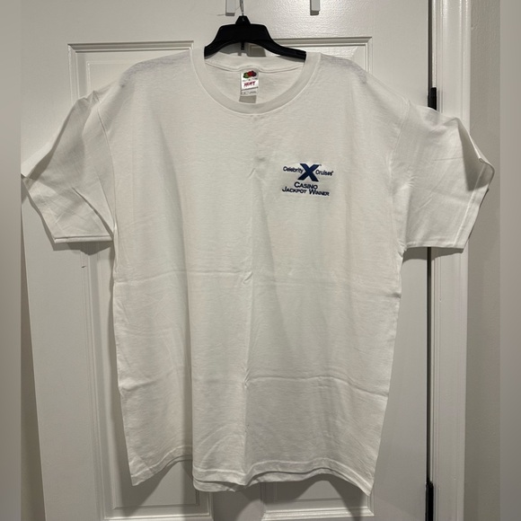 Mens Fruit of the Loom Celebrity Cruises Casino Jackpot Winner White T-shirt XL - Picture 1 of 4